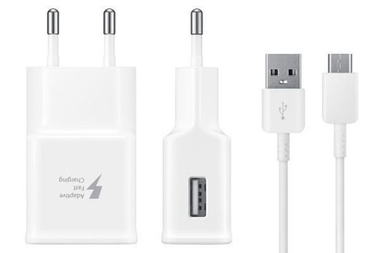 Imagine ORIGINAL SAMSUNG FAST CHARGERS 9V/2A  +CABLU DATE  TYPE-C  GALAXY NOTE 8 /S8/S8+/S9/S9+/NOTE,9-BULK,WHITE