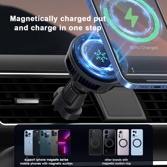 Imagine Incarcator Magnetic Wireless Auto QUANDES®, 15W Fast Charge, compatibil iPhone 14/13/12/11 Pro Max