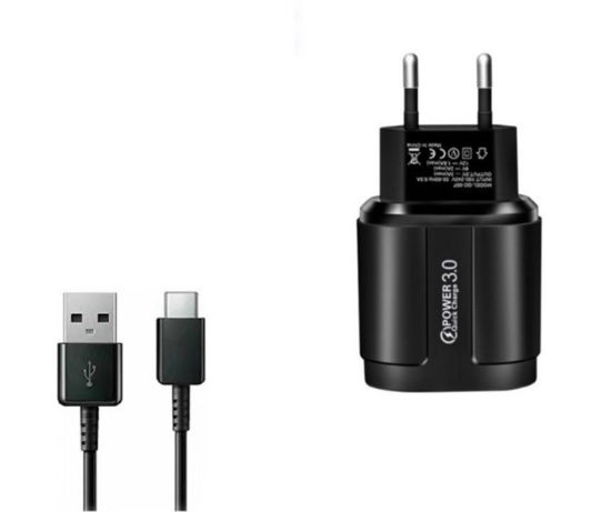 Imagine Set Incarcator Priza 18w 3.0 fast charging , cablu date USB-C/A