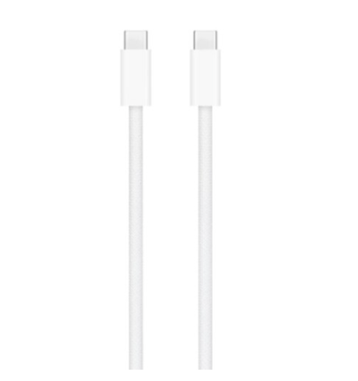 Imagine Cablu Date Incarcare tesut 2M compatibil pentru Apple USB-C-C 240W, Alb
