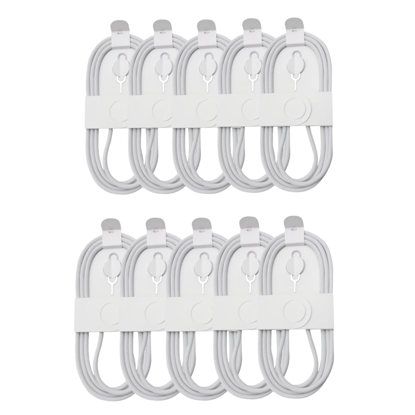 Imagine Set 10 buc Cablu date USB-C-C 60W, 1M, woven, Compatibil cu iPhone17, 17 /16 pro max, ALB, Bulk