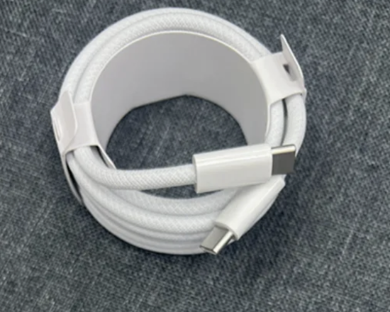 Imagine Cablu Date Incarcare tesut 2M compatibil pentru Apple USB-C-C 240W, Alb