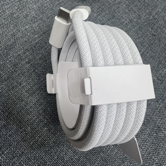 Imagine Cablu Date Incarcare tesut 2M compatibil pentru Apple USB-C-C 240W, Alb