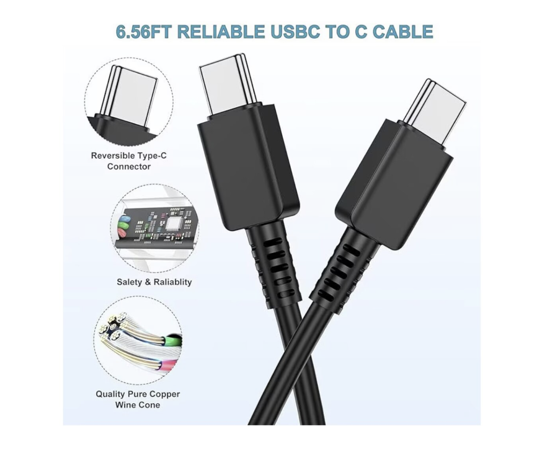 Imagine Incarcator super Fast Charge 45W PD usb C, T4510 compatibil cu Samsung S25, S24, S24, s23, 1 Cablu 1.8m USB-C - C 5A, Geanta portabila de depozitare din fetru