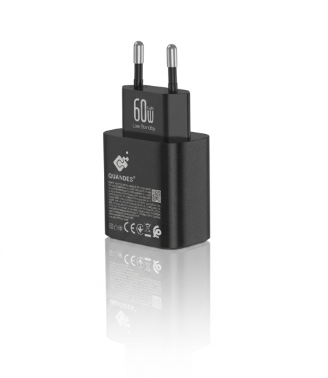 Imagine Kit incarcator 60W PD T6010, cablu USB-C la USB-C, fast charging 240w, 1.5m suport telefon pliabil, compatibil cu Galaxy s26/s25 ultra, QUANDES cu geanta de protectie