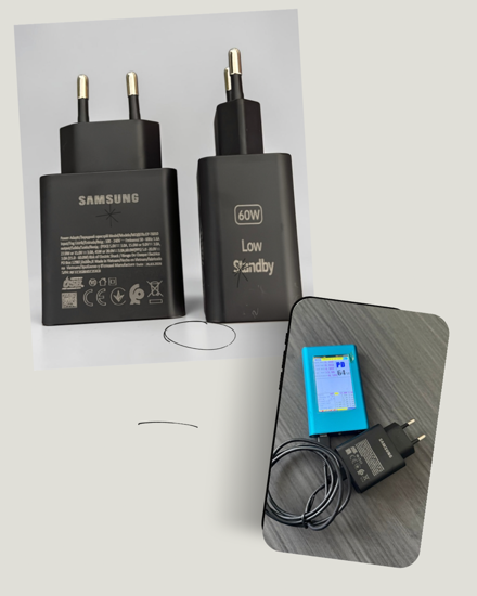 Imagine Incarcator Retea T6010 PD 60W USB-C Power Adapter  compatibil cu Galaxy s26/s25 ultra, fara cablu, Bulk
