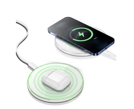 Imagine Set 3buc, Incarcator Wireless super Fast Charging 30W, Pad QI, 20W adaptor PD usb-C, Cablu date 3A C-C, compatibil cu Iphone 17, 16, 15, 14, 13, 12, QUANDES®, Alb