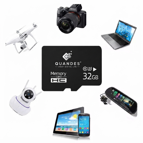 Imagine Card de memorie QUANDES® Premum MicroSDHC, 32GB, Class 10, Mare viteza U3, V30, A1 Viteza de citire 86 MB/s ,Viteza de scriere 34 MB/s (47 ron pe buc) Lot 10 buc