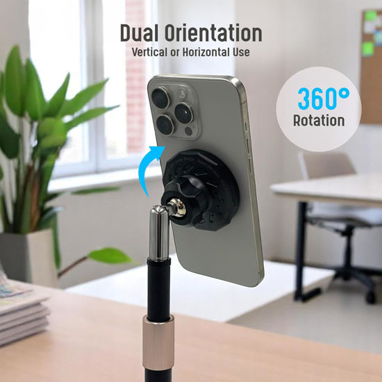 Imagine Set 4 in1 Incarcator wireless 25W, Qi2.2 cu iluminare RGB, 25W, prindere ventilatie cu magnet, QUANDES TEC COOLING, sistem racire activa, adaptor auto45w, Suport portabil reglabil pentru pentru birou